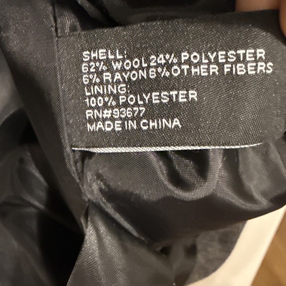 JACKET PEACOAT WOMENS 1X WOOL BLEND Belted BUTTON UP GRAY COAT - Picture 7 of 9